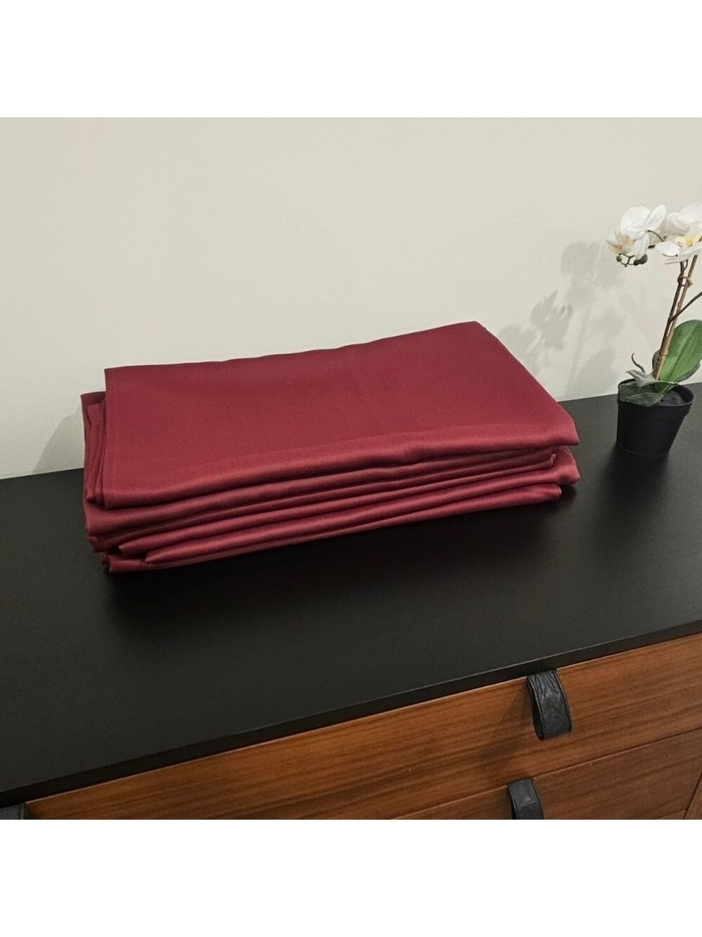 Burgundy Curtain Panels Set of 6 | 37” x 84” | Grommet Top
